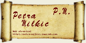 Petra Milkić vizit kartica